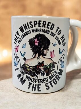 Inspirational Butterfly Woman Ceramic Coffee Mug - White